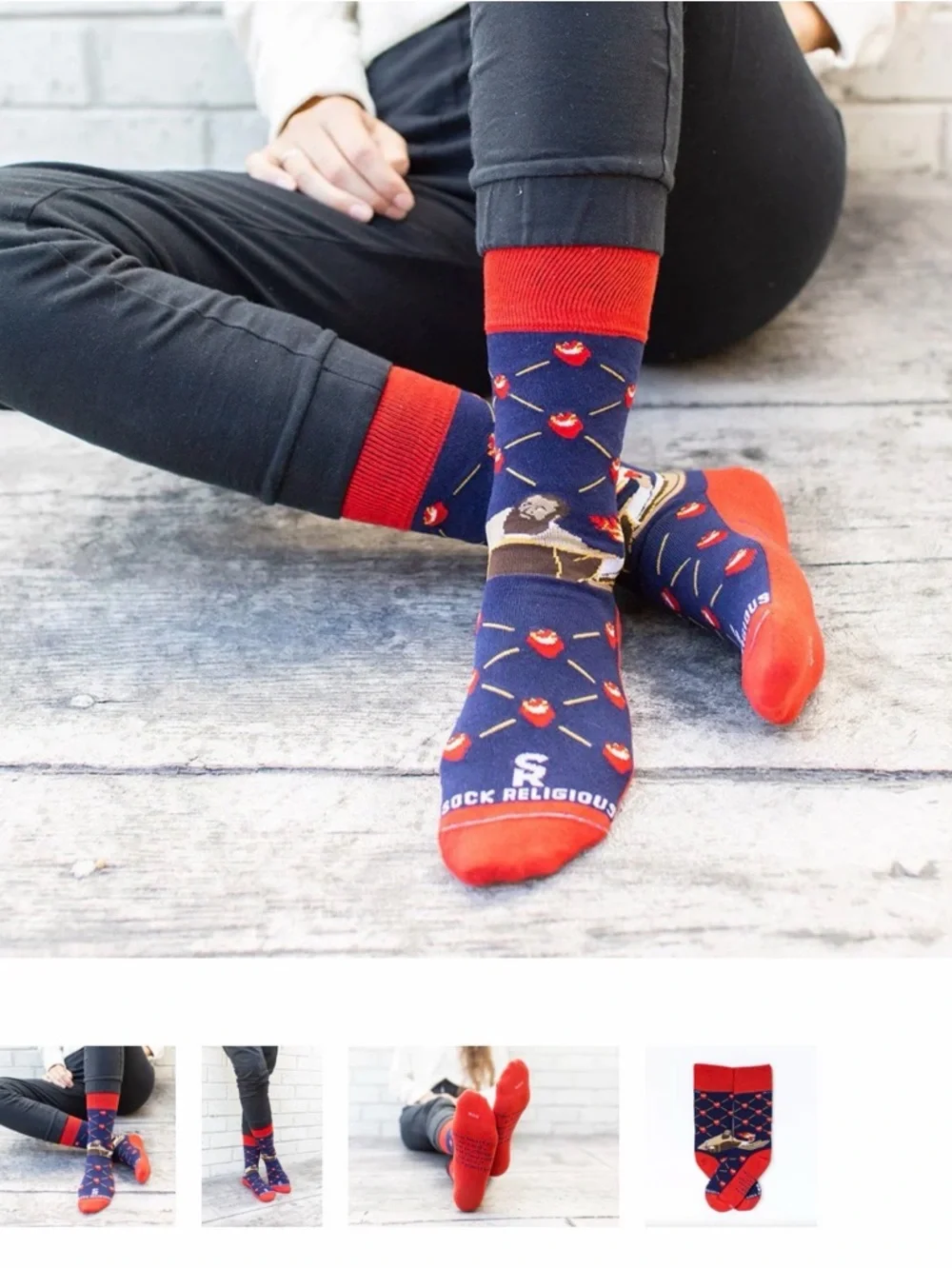 NWT Sock Religious St. Augustine Unisex Novelty Crew Socks w.  Religious Motif.